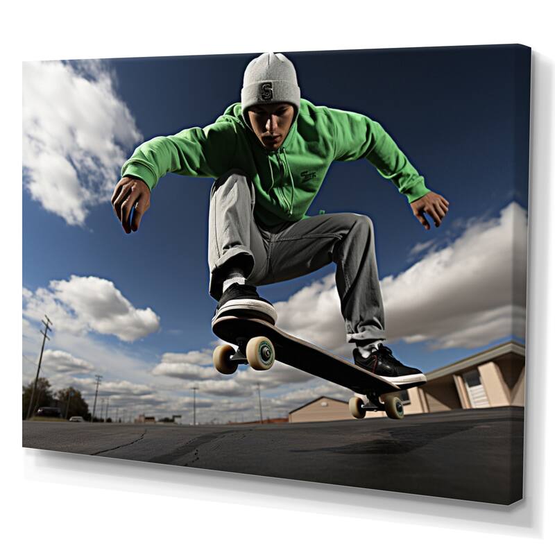 Designart "Skateboard Chronicles I" Sports Canvas Prints Bed Bath